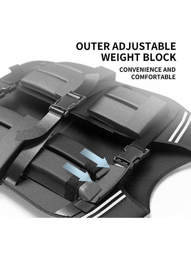 PROIRON سترة PROIRON القابلة للتعديل بوزن 20 كجم، 20 حزمة وزن، سترة وزن للرجال والنساء مع شريط عاكس للجري وتدريب القوة والتمارين الرياضية والمشي واللياقة البدنية في المنزل، أسود - Image 4