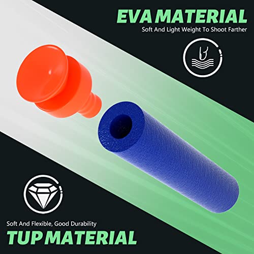 TORMEN Refill Suction Darts,Compatible for Nerf Elite Series Blasters Toy Guns-Blue 100Pcs - Image 3