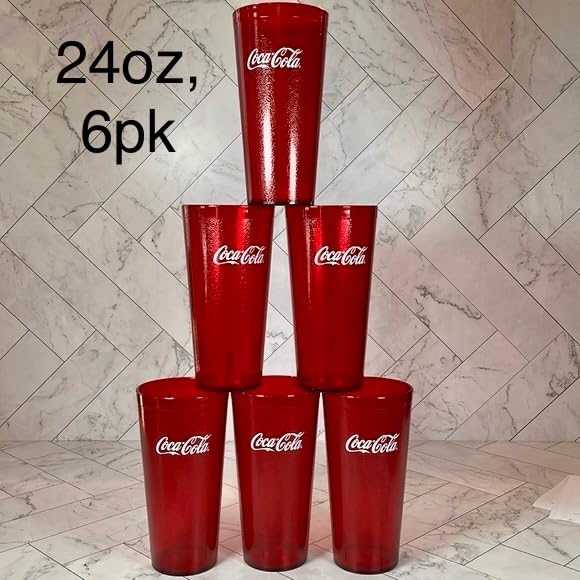 Coca-Cola Supply Depot coca cola Restaurant Red Plastic Tumblers 24oz - Image 2