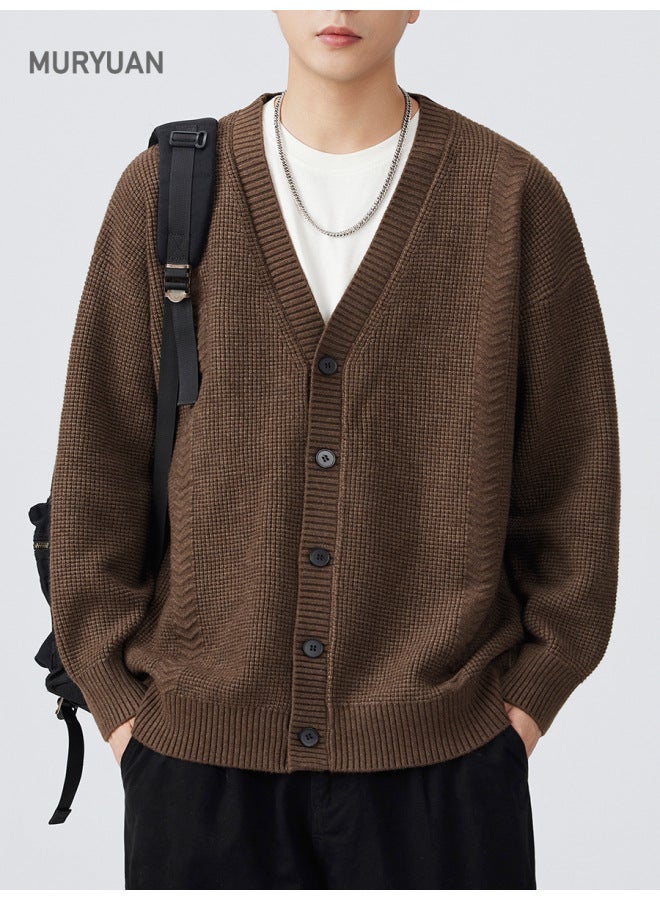 أوتمن خريف وشتاء جديد سترة صوفية ذات صدر واحد للرجال والنساء Cleanfit عالية الجودة فضفاضة محبوكة - Image 3