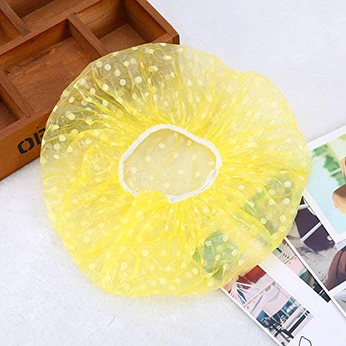 CONNECTWIDE® Polka Dot Fancy Shower Caps, Waterproof ABS Bath Cap Bathing Hair Cap Salon Hat for Kids Adults, Lady Salon Spa with Elastic Band (One Size Fits All)- Assorted (Set of 9) - Image 3
