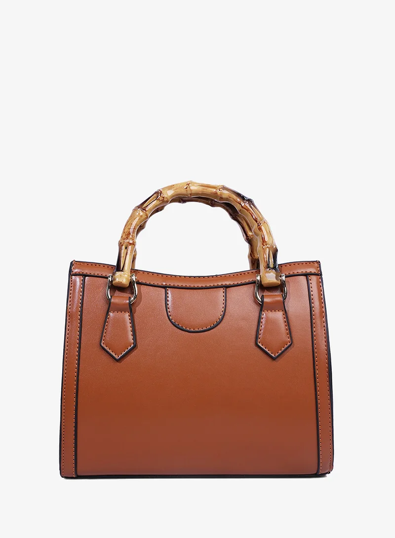 London Rag Tan Cane Handle Hand Bag