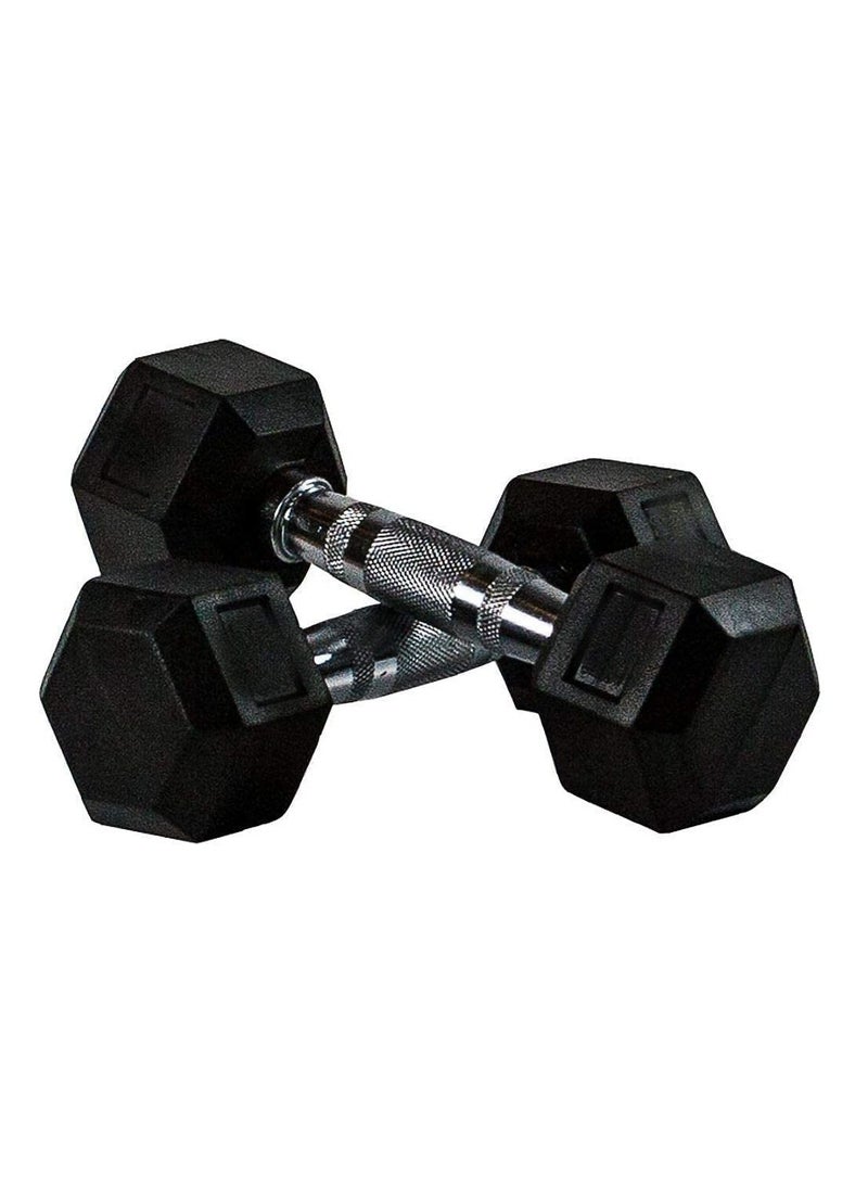 ULTIMAX Rubber Encased Dumbbell Set Hex Solid Iron Dumbbells - 3KG x 2 - Image 1