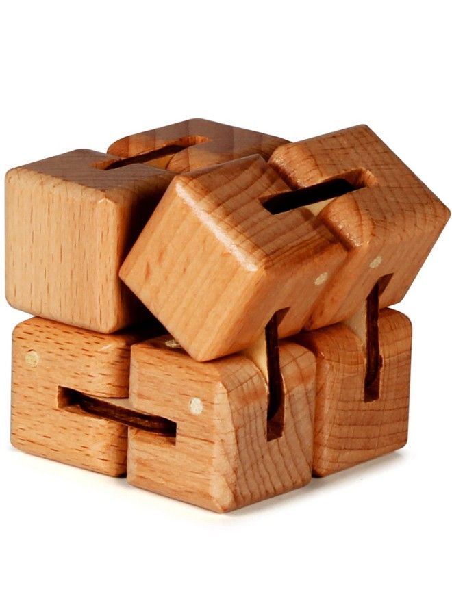 BUNMO Wooden Large Infinity Cube Fidget Toy ; Ecofriendly Beechwood Fidget Cube For Adults ; Stimulating & Engaging Fidgets For Adults ; Teen Boy Toys ; Fidget Toys Adults ; Gifts For Teenage Boys - Image 1