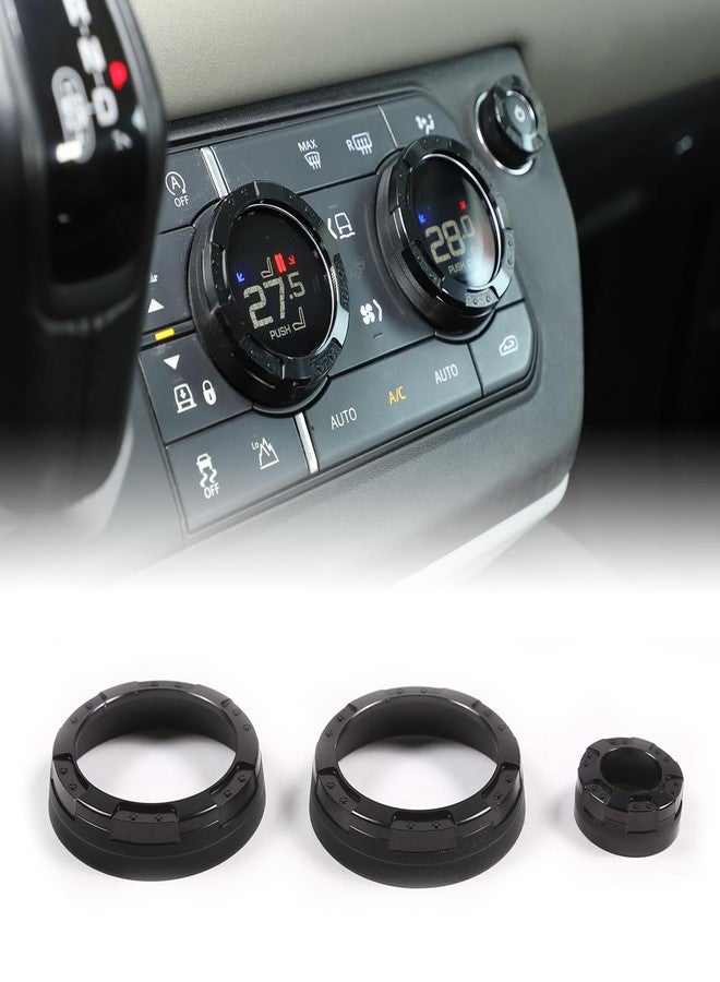 HIRUFAIT Air Conditioning & Volume Control Knob Cover for 2020 2021 2022 2023 2024 Land Rover Defender 110 Accessories, Aluminum Car A/C Volume Switch Button Knob Cover Trim (Black) - Image 1