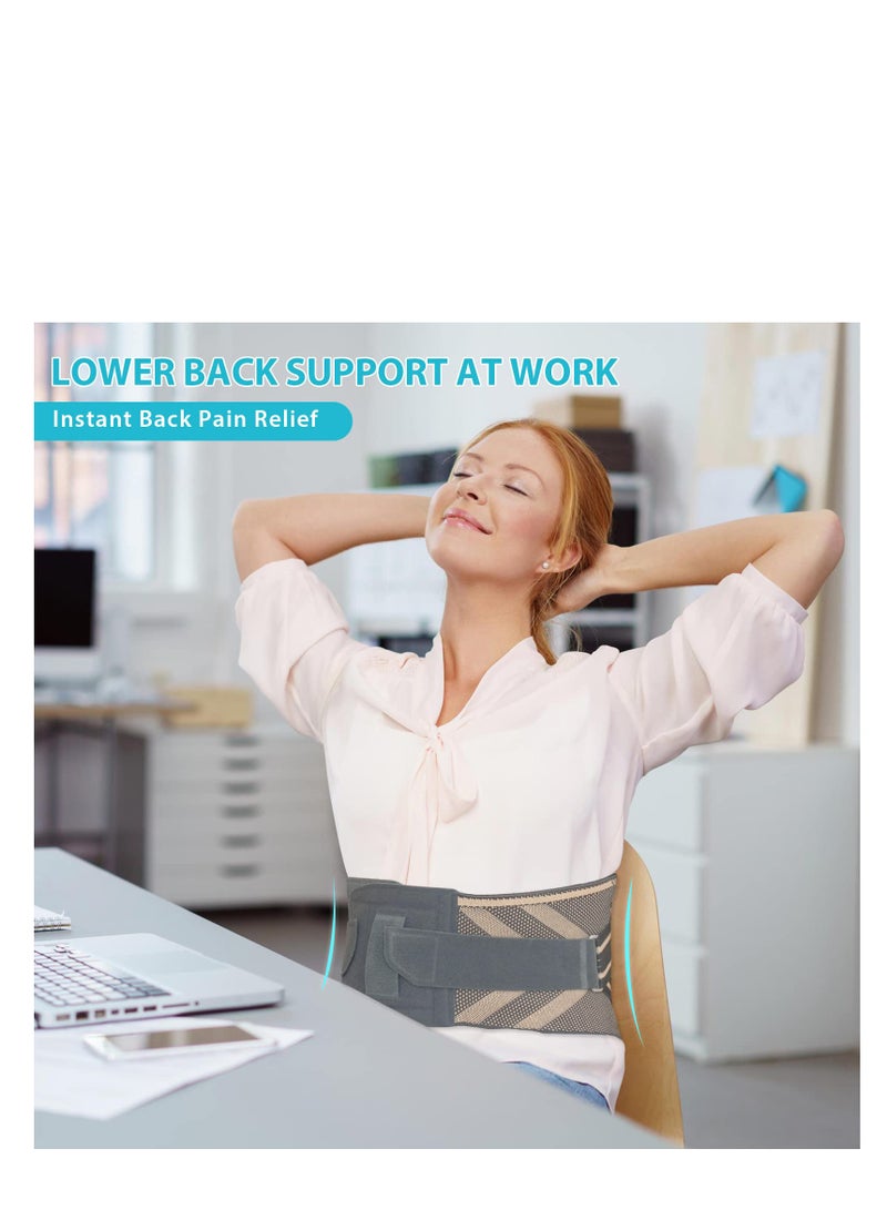 SYOSI دعامة دعم الظهر، دعامة ظهر للرجال والنساء لآلام أسفل الظهر، حزام دعم الظهر المريح لتخفيف الانزلاق الغضروفي، عرق النسا، دعم القطن مع قوس 26 درجة لتحسين الوضعية، العمل (L) - Image 3