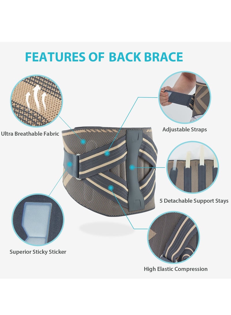 SYOSI دعامة دعم الظهر، دعامة ظهر للرجال والنساء لآلام أسفل الظهر، حزام دعم الظهر المريح لتخفيف الانزلاق الغضروفي، عرق النسا، دعم القطن مع قوس 26 درجة لتحسين الوضعية، العمل (L) - Image 4