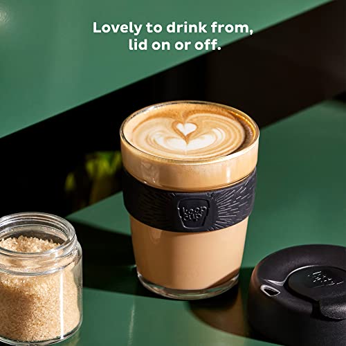 KeepCup Brew, Reusable Coffee Cup - Tempered Glass and Splashproof Sipper, M 12oz/340ml - Deep - Image 3