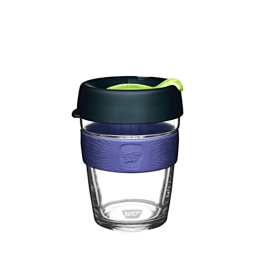 KeepCup Brew, Reusable Coffee Cup - Tempered Glass and Splashproof Sipper, M 12oz/340ml - Deep - Image 1