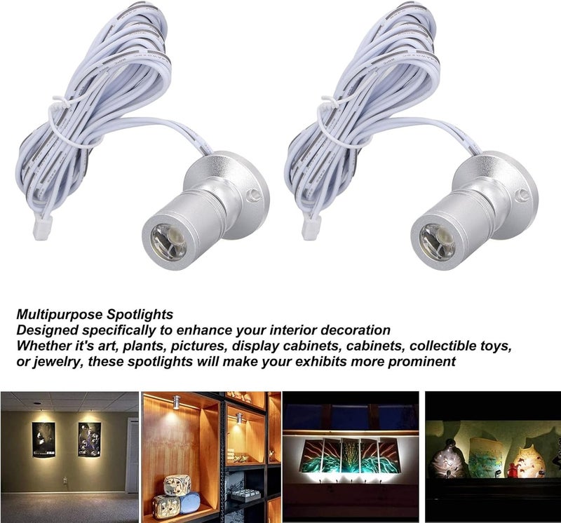 5V Mini Spotlight, Dimmable Mini Spotlight Comfortable Illumination Long Lasting Performance Bright Illumination Aluminum for Collectible Toys (Nature Light) - Image 4