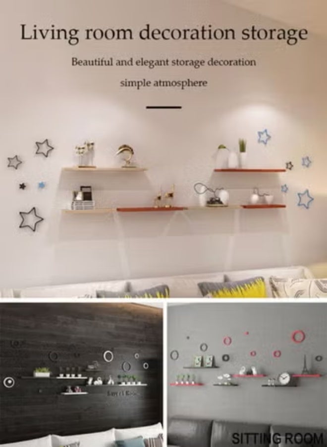 DUNISO 3 Pieces of Wall mounted floating shelves, Wall Mounted Storage Rack, Photo & Vase Display Shelf, Wall Decor,,Invisible Brackets Modern Faux Wood Storagefor Bedroom, Living Room, Bathroom, Kitchen, Office and More - Image 5