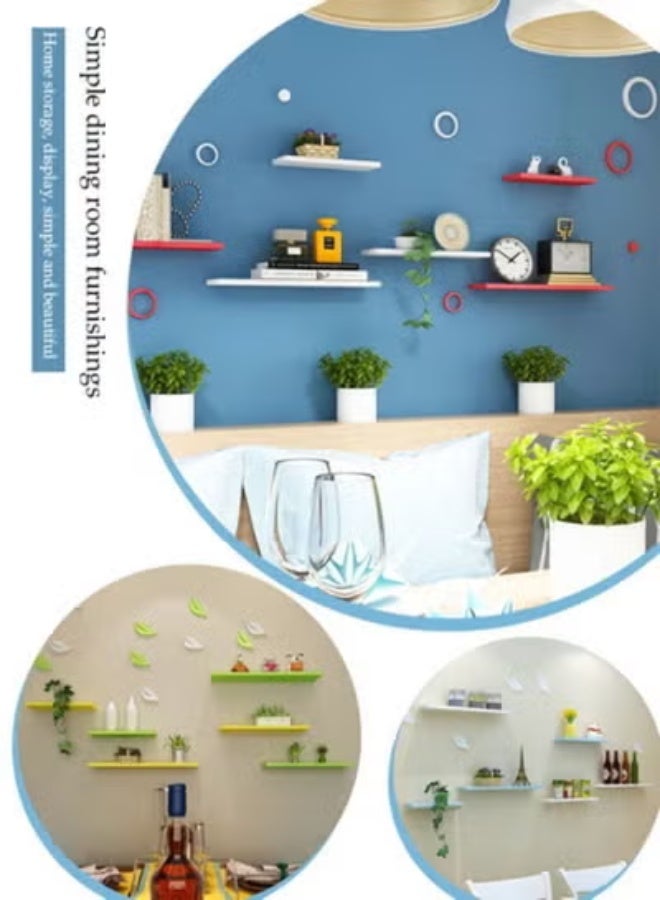 DUNISO 3 Pieces of Wall mounted floating shelves, Wall Mounted Storage Rack, Photo & Vase Display Shelf, Wall Decor,,Invisible Brackets Modern Faux Wood Storagefor Bedroom, Living Room, Bathroom, Kitchen, Office and More - Image 2