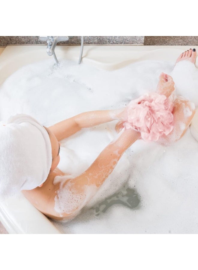 إسفنج لوفة للاستحمام – كرات شبكية للاستحمام لتنظيف وتقشير الجسم، مناسبة لغسل الظهر، أربعة ألوان، طقم 4 قطع، إكسسوارات استحمام للرجال والنساء. - Image 3