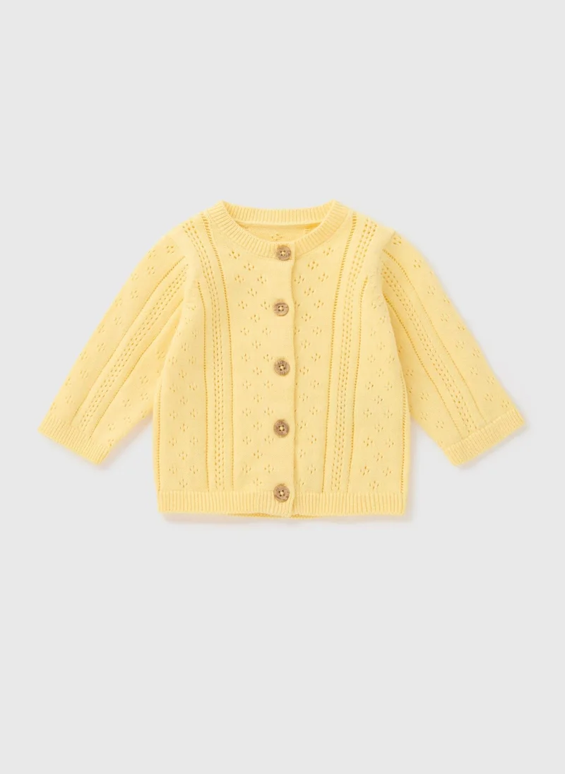 Matalan Baby Yellow Stitch Cardigan