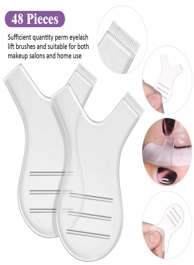 Maitys 48 قطعة فرشاة رموش على شكل Y لأدوات التجميل لرفع الرموش وتثبيتها لمستلزمات تنظيف تمديد الرموش (شفافة) - Image 2
