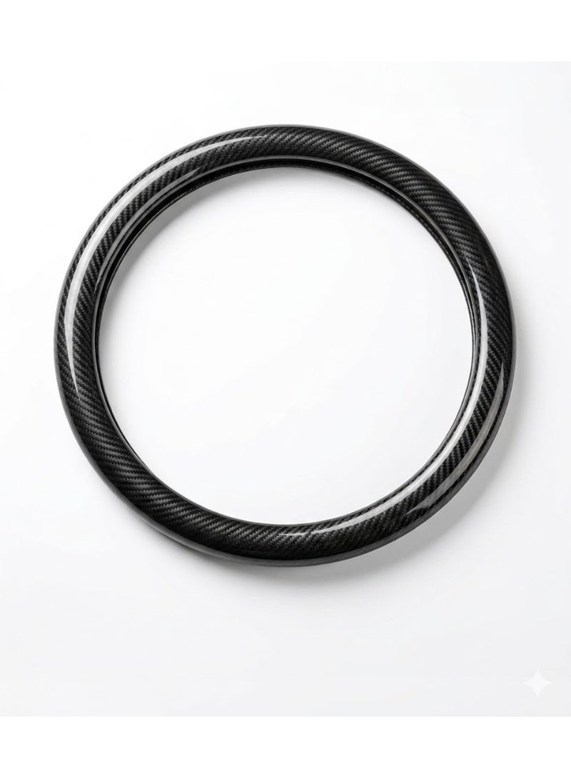 Royal Carbon Fiber Steering Wheel Cover (Glossy Black)