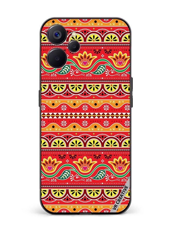 VR CREATIVE Protective Case Cover For Realme 10 5G Indian And Pakistani Flowers And Leaves In Red And Yellow Design Multicolour - Image 1