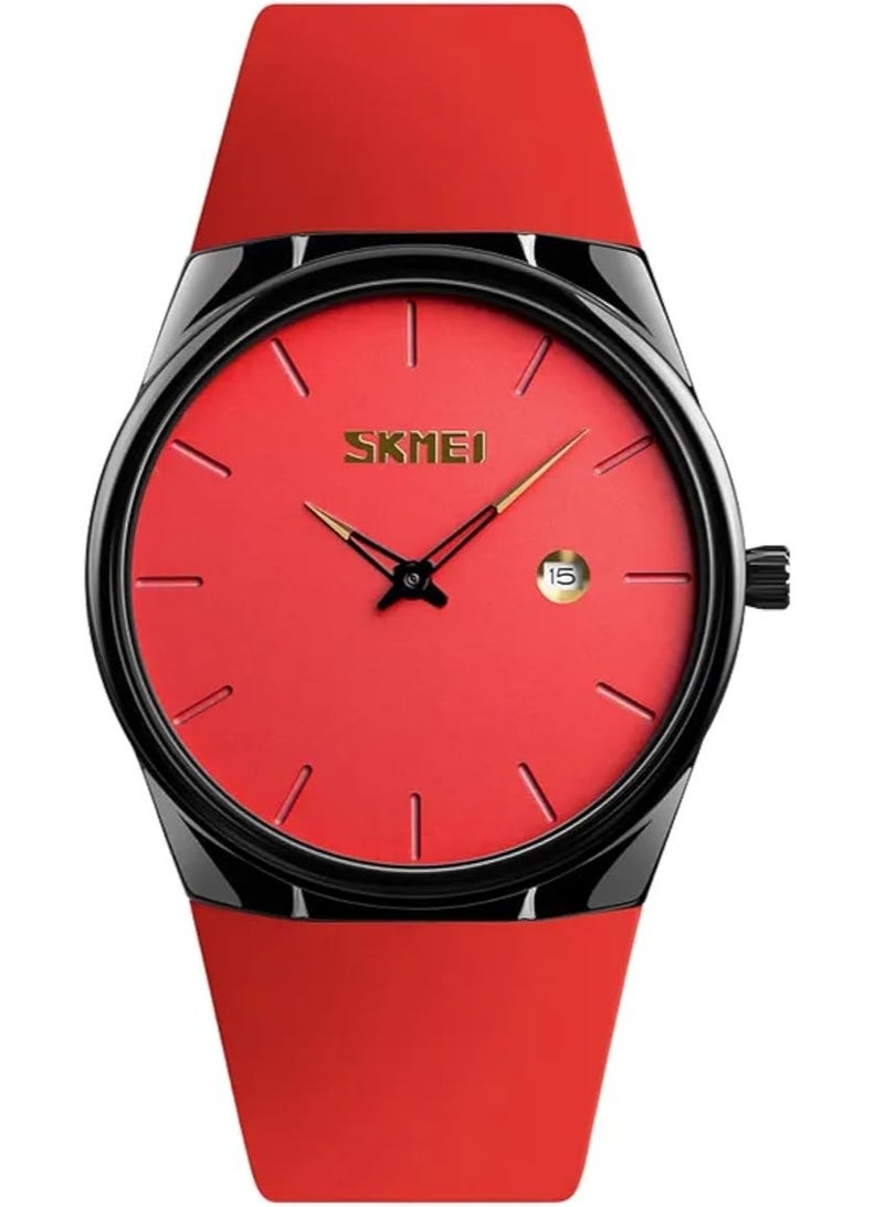 SKMEI 1509 Men Red Dial Red Polyurethane Strap - Image 1