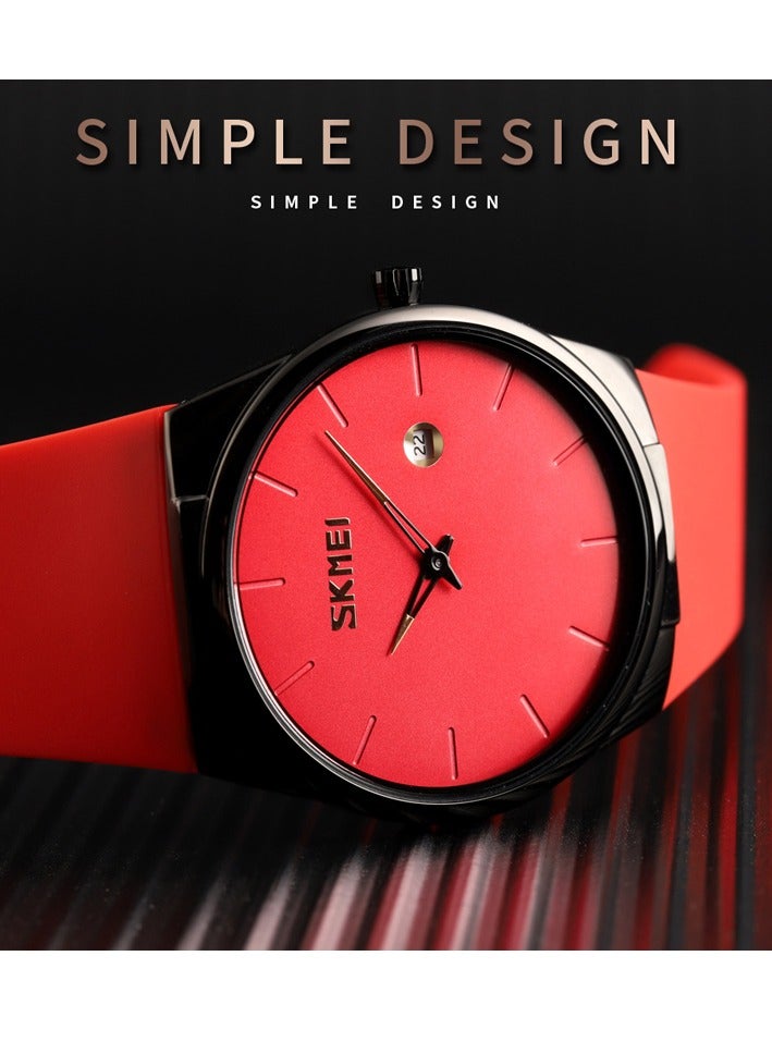 SKMEI 1509 Men Red Dial Red Polyurethane Strap - Image 2