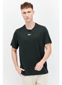 Reebok Men Sportswear Fit Short Sleeve Training T-Shirt, Dark Melange Green  - Image 1