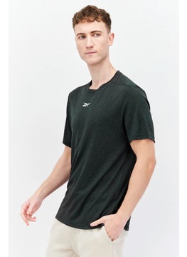 Reebok Men Sportswear Fit Short Sleeve Training T-Shirt, Dark Melange Green  - Image 4