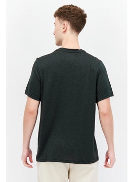 Reebok Men Sportswear Fit Short Sleeve Training T-Shirt, Dark Melange Green  - Image 2