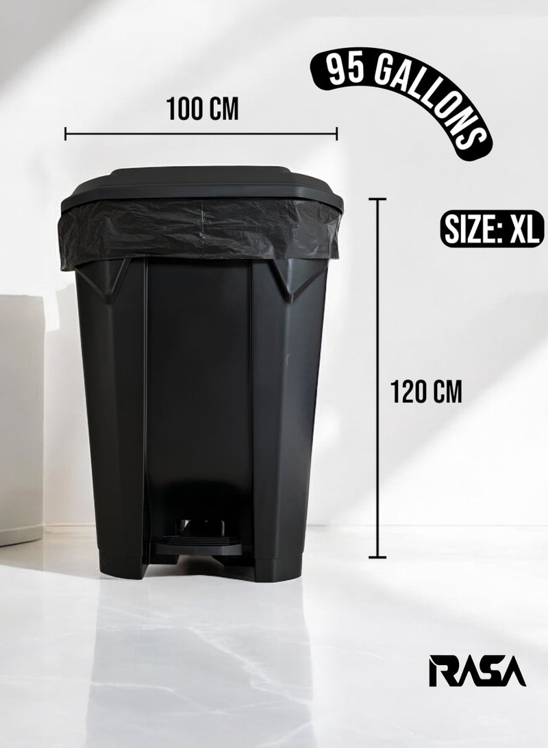 Rasa Extra Large Garbage Bags – 95 Gallons, 100x120cm, 10 pcs per roll x 2 rolls (Total 20 pcs) – Black, Tear-Resistant, Eco-Friendly, Jasmine Scented - Image 2