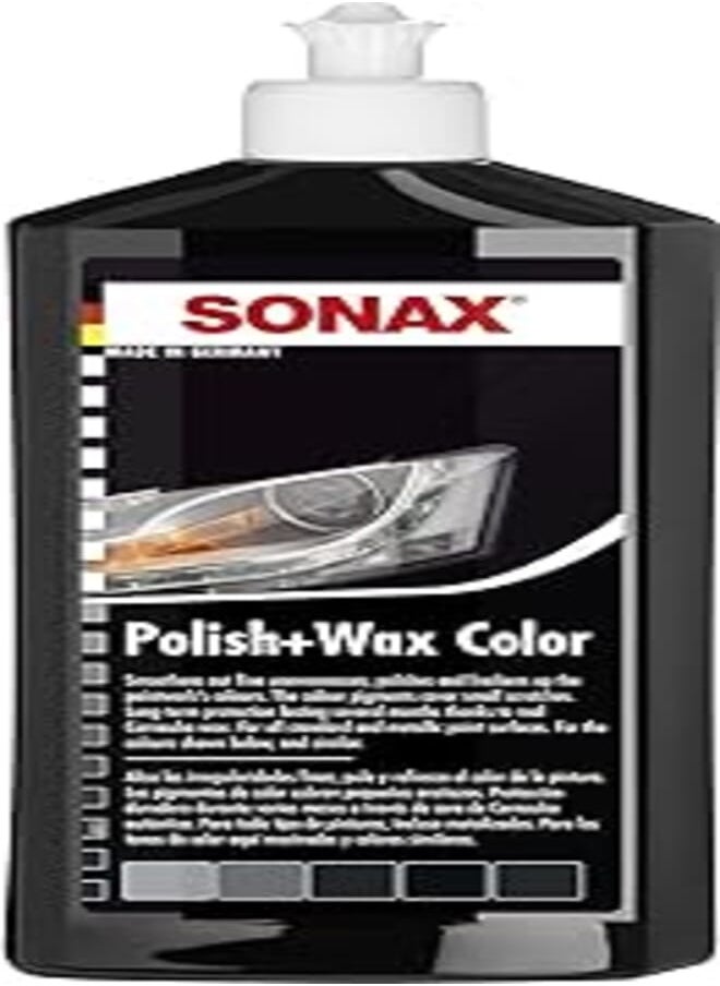 SONAX - SONAX POLISH+WAX COLOR BLACK (500 ml) - Smoothens out fine unevennesses, polishes and freshens up the paintwork's colours. | Item-No. 0296100-544 - Image 1