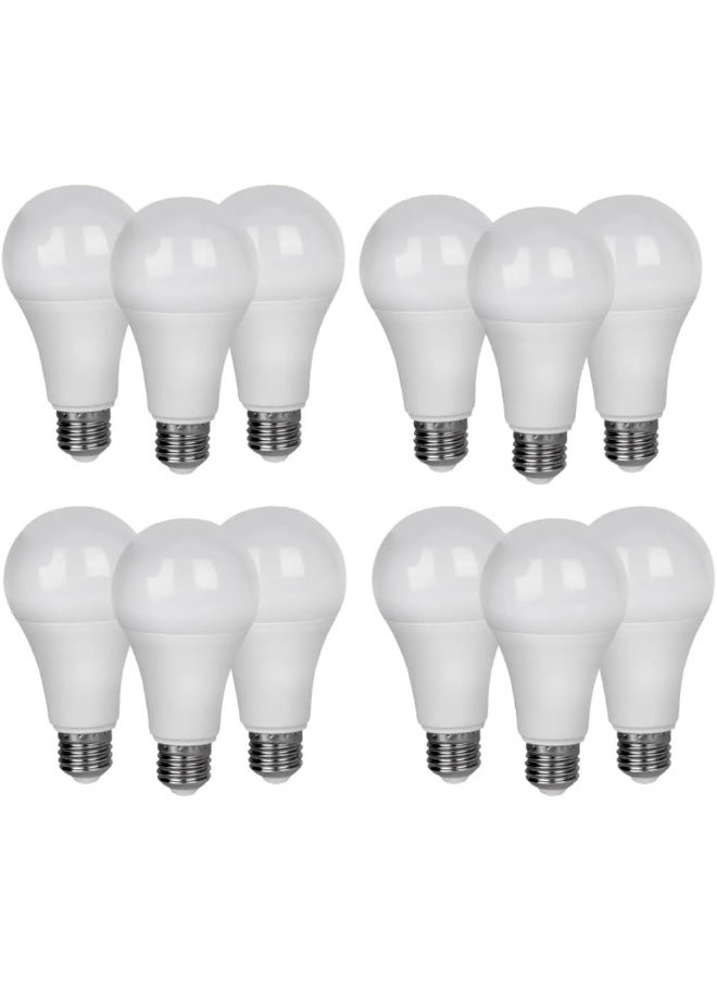 Generic LED Light Bulbs, 9W, 6500K Daylight White, Non-Dimmable, E27 Base, Pack of 12, One Year Warranty  - Image 1