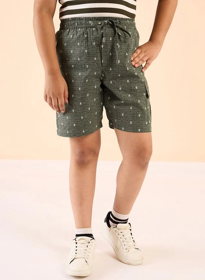 ستايلو بج شورت قطن بطبعة تجريدية للأولاد