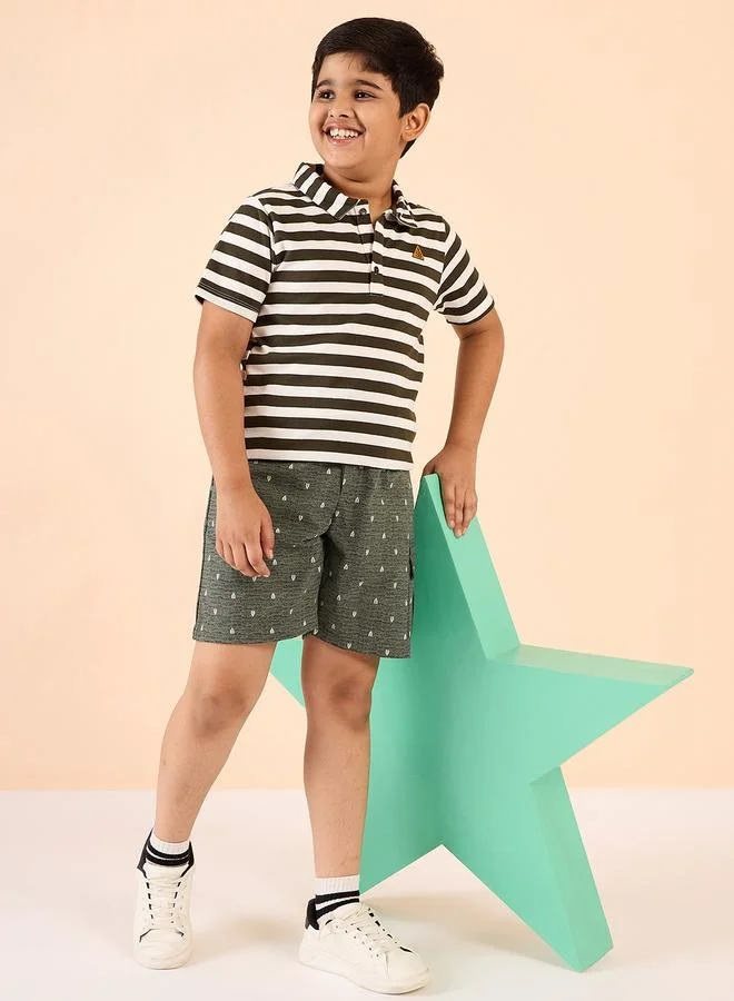 ستايلو بج شورت قطن بطبعة تجريدية للأولاد