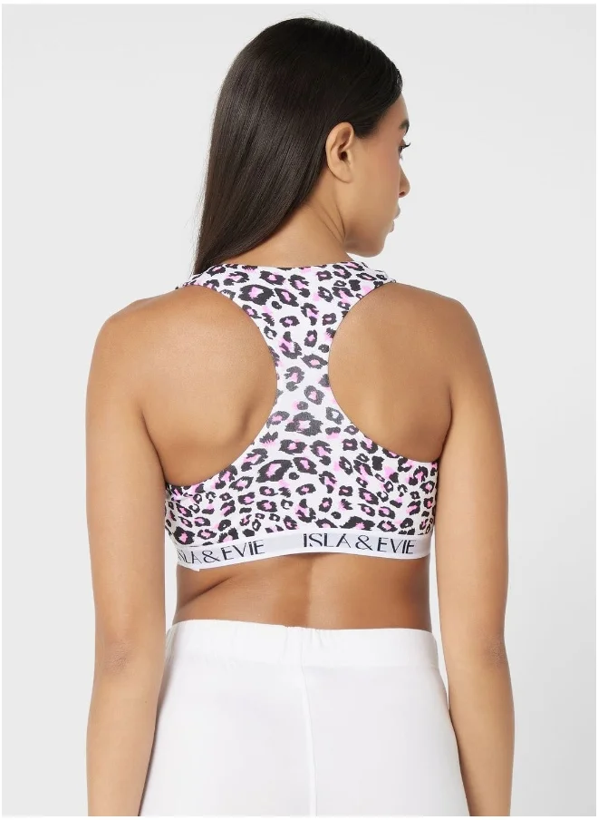 Isla & Evie Logo Printed Sport Bra