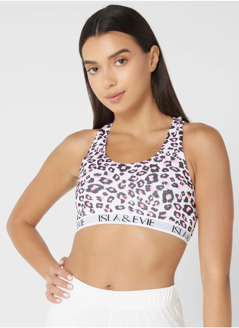 Isla & Evie Logo Printed Sport Bra