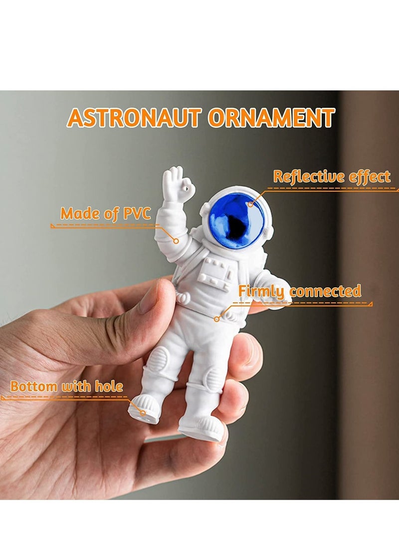 SYOSI زينة رواد الفضاء، 3 قطع تمثال شخصية رائد فضاء، تماثيل نموذج رجل الفضاء، لتزيين الكعكProps التصوير تزيين لحفلات موضوع الفضاء - أزرق - Image 2