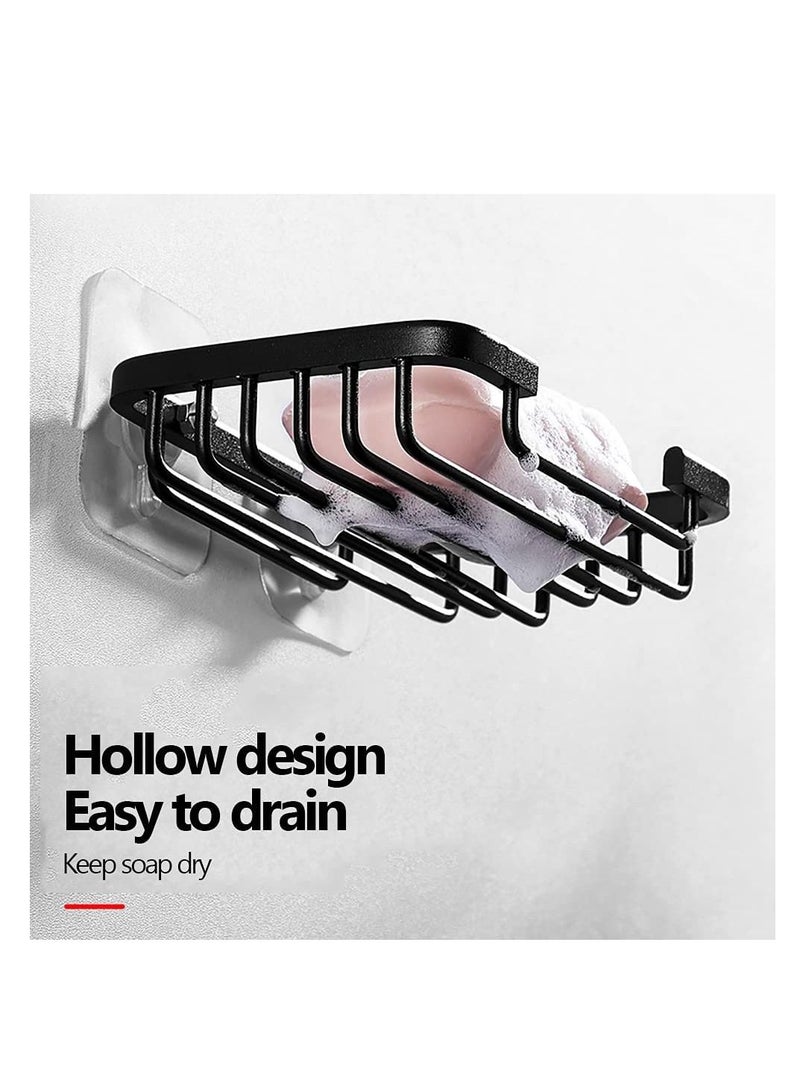 طقم مكون من طبق صابون وحامل صابون وحافظة للصابون وسهل التنظيف وجاف ويمنع تفتت الصابون (فضي) - Image 5