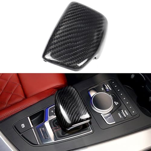 NVCNX Real Carbon Fiber Shift Knob Cover for Audi A4 20172025 S4 A5 S5 RS5 Q5 SQ5 20182025 Q7 20172019 Automatic Tranmission Lever Gear Shifter Car Interior Trim Accessories Glossy not ABS - Image 1