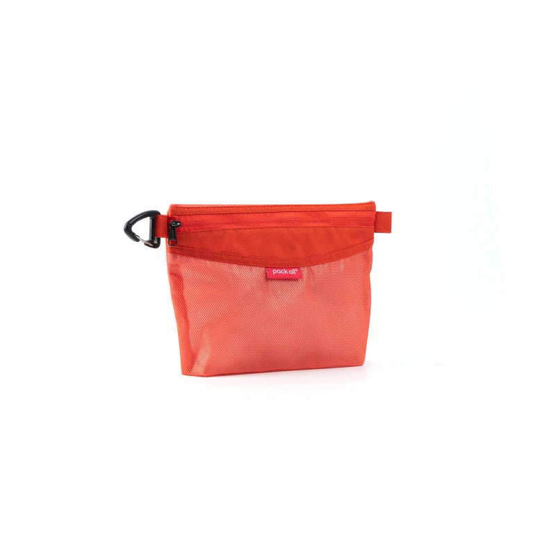 pack all Water-resistant Material Zipper Pouch, Mesh Zipper Bags for Storage, Travel, Office (Orange, Small) - Image 1