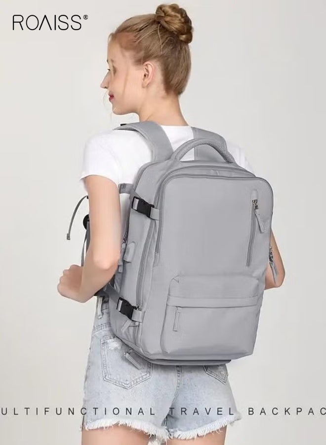 roaiss Travel Backpack for Men Women Carry On Backpack with USB Charging Port Shoe Compartment 15.6 Inch Laptop Backpack Flight Approved College School Bag Casual Daypack for Weekender Business Hiking - Image 1