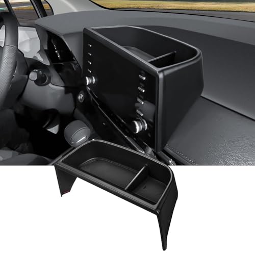 Ecarzo Upgraded Tray Phone Holder Compatible with 2021-2024 Toyota Sienna Interior Accessories, Hidden Storage Organizer Behind Screen Sunglass Tissue Holder (Not for 2025) - Image 1
