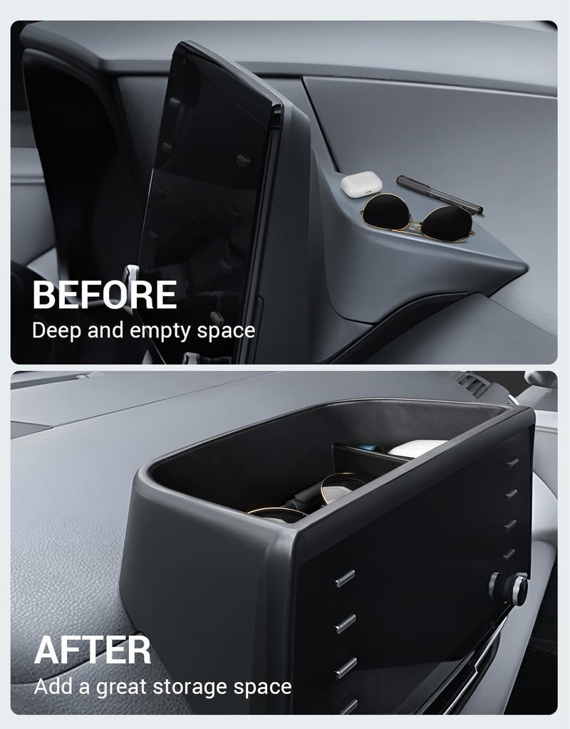 Ecarzo Upgraded Tray Phone Holder Compatible with 2021-2024 Toyota Sienna Interior Accessories, Hidden Storage Organizer Behind Screen Sunglass Tissue Holder (Not for 2025) - Image 2