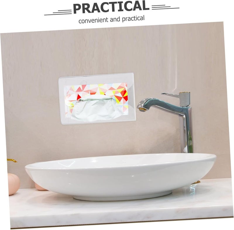 Acrylic Tissue Box Wall Mounted Bathroom Kitchen Holder With Double Sided Tape Clear Plastic Napkin Dispenser Easy To Install (transparent) - Image 5