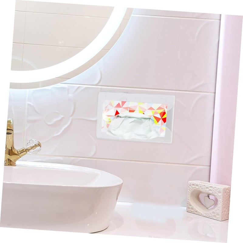 Acrylic Tissue Box Wall Mounted Bathroom Kitchen Holder With Double Sided Tape Clear Plastic Napkin Dispenser Easy To Install (transparent) - Image 3