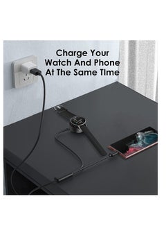 Y&D Charging Dock 2 in 1 Compatible for Garmin Vivoactive 3 4 4S Fenix 7 7S 7X 6 6S 6X Venu Plus Sq Forerunner 55 45 Instinct Type C Charger Cord Smartphone 120cm  - Image 3