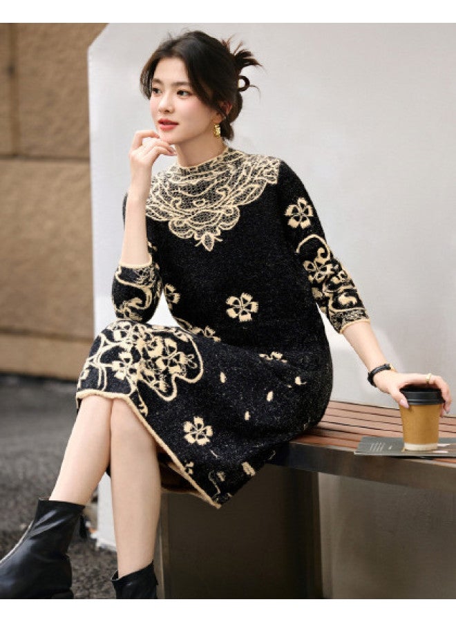 Tucano فستان سترة طويل الأكمام برقبة شبه عالية لخريف وشتاء دافئ بطول متوسط للنساء - Image 1