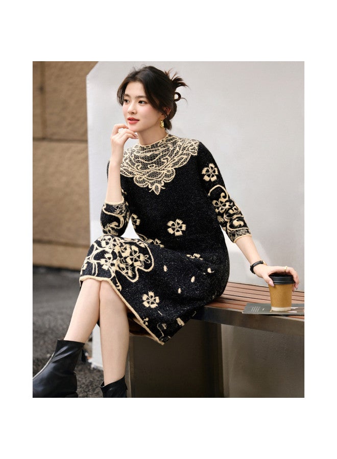 Tucano فستان سترة طويل الأكمام برقبة شبه عالية لخريف وشتاء دافئ بطول متوسط للنساء - Image 2