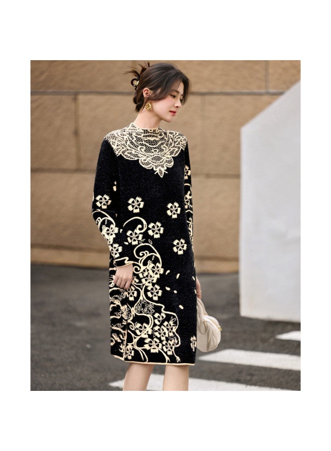 Tucano فستان سترة طويل الأكمام برقبة شبه عالية لخريف وشتاء دافئ بطول متوسط للنساء - Image 4