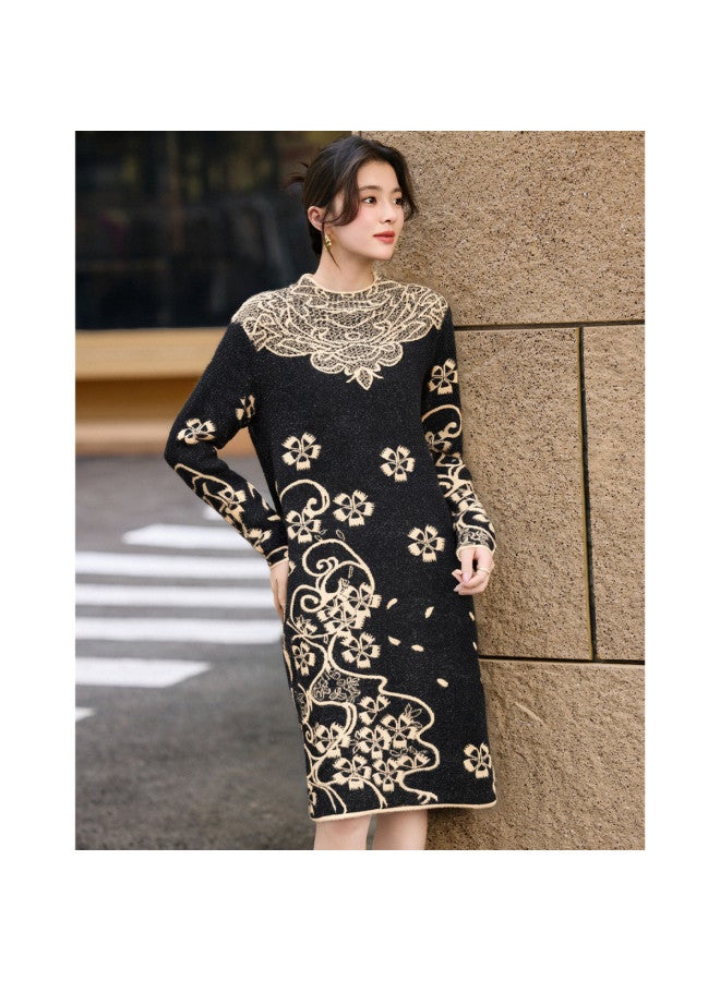 Tucano فستان سترة طويل الأكمام برقبة شبه عالية لخريف وشتاء دافئ بطول متوسط للنساء - Image 3