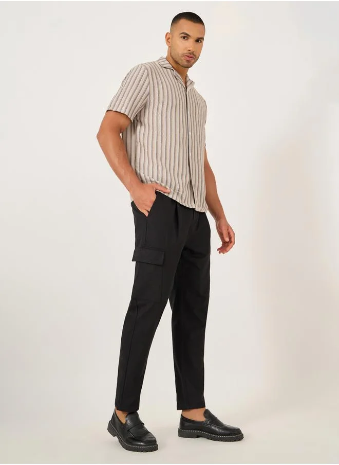 ستايلي Solid Pleated Relaxed Fit Cargo Pants by Styli