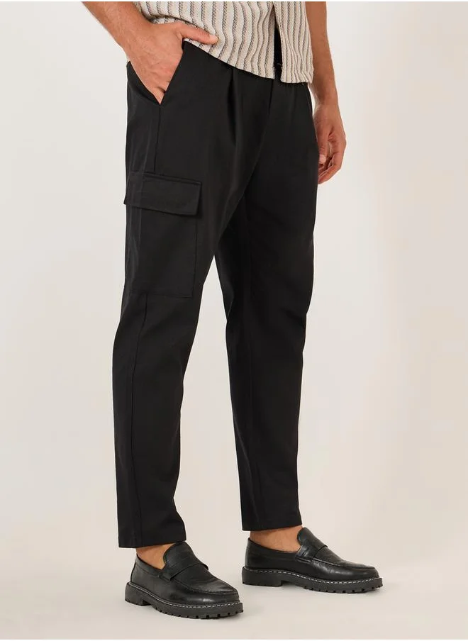 ستايلي Solid Pleated Relaxed Fit Cargo Pants by Styli