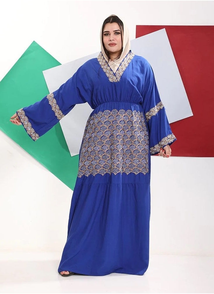 Generic - Women's reception abaya Marasi Ahram - Blue - Image 1